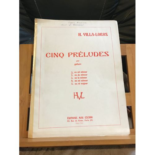 H. Villa-Lobos Prlude N1 En Mi Mineur 5 Prludes Partition Guitare Max Eschig
