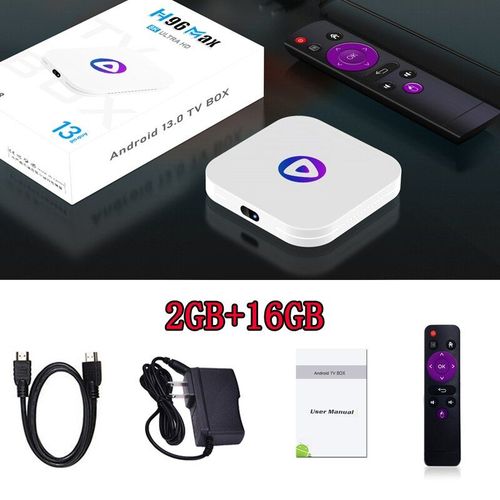 H96MAX M1 Smart TV Box Android 13 Rockchip 3528 Quad Core Soutien 4K Dcodage Vido BT 4.0 Media Player Set Top Box - Type 2GB 16GB TV BOX #A