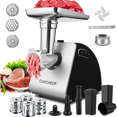 Hachoir  Viande lectrique 2000W, Machine  Saucisses Et Robot De Cuisine 2En1, Avec 3 Disques  Trous, 4 Lames Coniques Et Un Embout Pour Raliser Des Cookies[GAU642435]