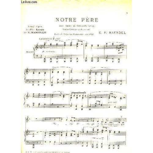 Notre Pre. Avec Violon Ou Violoncelle (Ad Lib.)   de georg friedrich haendel