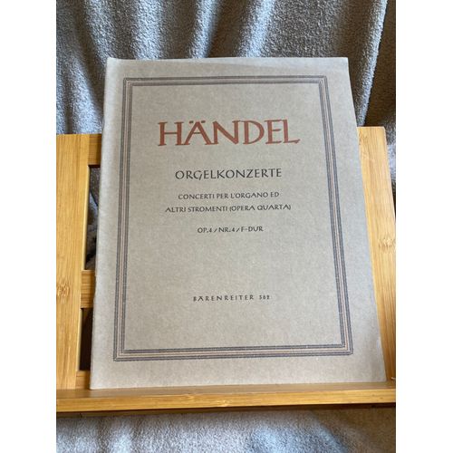 Haendel Handel Concerto Pour Orgue Fa M Op. 4-4 Partition Orchestre Barenreiter