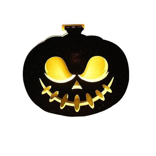 Halloween Lumires Dcoratives String Led Party Atmosphere Haunted House Props Forme De Citrouille (2 Mtres 10 Lumires, Noir)