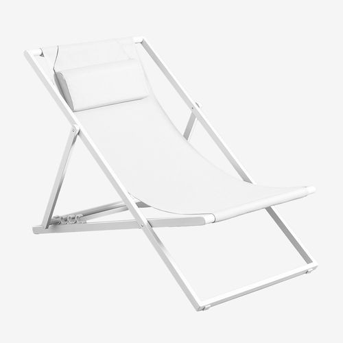 Hamac Pliant Jensy Avec Coussin En Acier Blanc