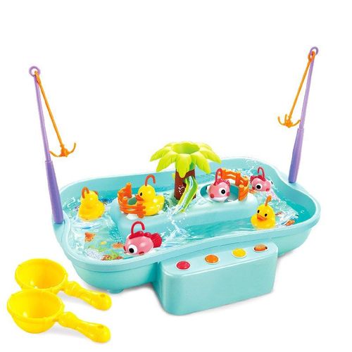 Hameon De Pche Rotatif lectrique, Jouets Parent-Enfant, Canard, Ensemble De Jouets Avec Poisson, Musique, Jeu Lger, Cycle De L'Eau, Jeu De Table Interactif, Cadeau