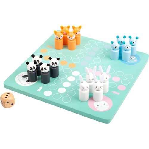 Hamiltion-11462 Ludo Ours En Bois, Jeu De Socit Des Petits Chevaux Color Avec Figurines D'animaux Jouets, Multicolore, Taille Unique