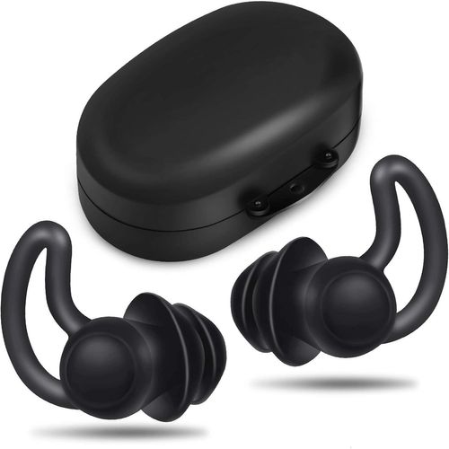 Hamiltion-2 Pices Bouchons D'oreille Ultra Confortables Antibruit Pour Sommeil Bouchons D'oreille De Rduction De Bruit En Silicone Pour Sommeil Ronflement Course Tir Voyages Concerts (Noir)