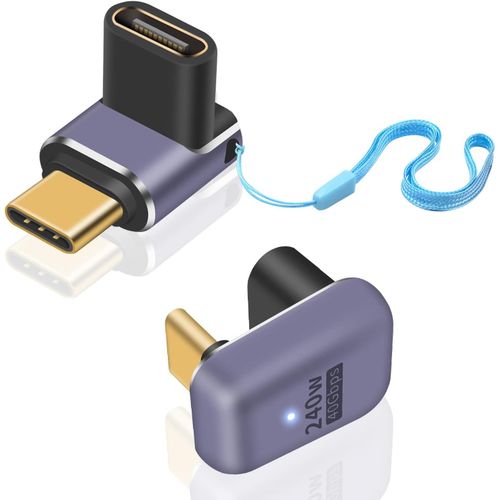 Hamiltion-240W Usb C Angle Adapter (2 Styles),Adaptateur Usb C 90 Degrs 40Gbps, Adaptateur Usb C  180 Degrs Avec Affichage Vido 8K Pour Thunderbolt 4, Macbook Et Autres Appareils De Type C (Lot D