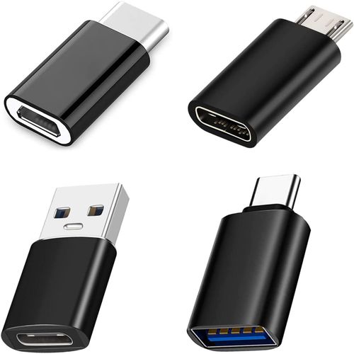 Hamiltion-4 Pices Adaptateurs Usb C,Adaptateur Usb C Vers Micro Usb Connecteur Type C Male,Adaptateur Usb C Vers Usb 3.0 Otg,Type C Vers Usb Avec Support Otg Pour Macbook,Smartphones,Dans Voiture
