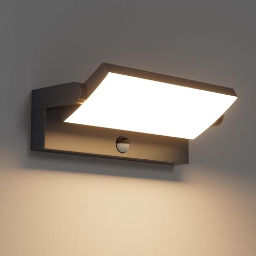 Hamiltion-45w Applique Exterieur/Intrieur Avec Dtecteur De Mouvement, Lampe Murale Avec Led Panneau Rotatif, Ip65 clairage Lampe Moderne Pour Entre Terrasse, 3480lm, Blanc Chaud 3000k, Noir