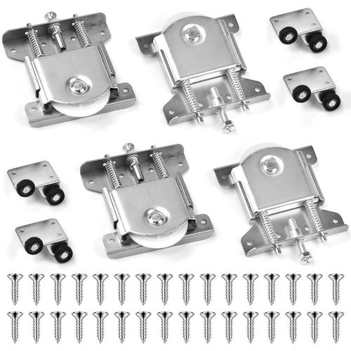 Hamiltion-4paires De Roulette Porte Coulissante Placard, Roues De Garde-Robe Coulissantes Roulette Placard Coulissant Roulette Coulissant Armoire Pour Placard, Vitrines, Remplacement Porte Rouleau