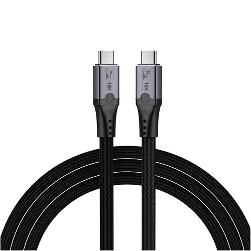 Hamiltion-80Gbps Pour Le Cble Thunderbolt 5 Tresse Usb-C Vers Usb-C 0,3M-Augmentation De La Largeur De Bande De 120 Gbps, 240W Chargement Pour Iphone 16/15, Thunderbolt 4/3, Usb4, Usb-C-Noir