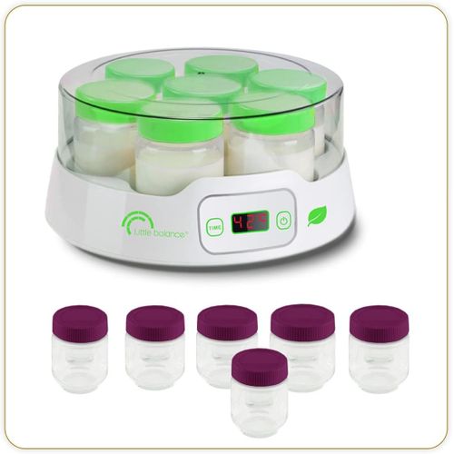 Hamiltion-8487 Yaourtire 7 Digital, Yaourtire + 13 Pots En Verre 190Ml Pour Des Yaourts Faits Maison, Timer Jusqu' 14H, Arrt Automatique, Blanc