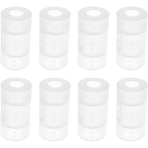Hamiltion-8pcs Cartouche De Conversion De Batterie Aa  C Remplacement Taille Cellule Conversion Adaptateur Support Batterie Accessoires Plastique
