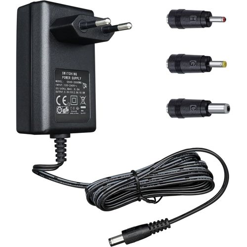 Hamiltion-Adaptateur D'Alimentation 5 V 2 A 1,8 M,Chargeur Mural Ac Vers Dc 5 V 2000 Ma 10 W Avec 3 Embouts Pour Hub Usb,Moniteur Bb,Botier Tv,Appareil Photo,Haut-Parleur Et Plus Encore,Cert