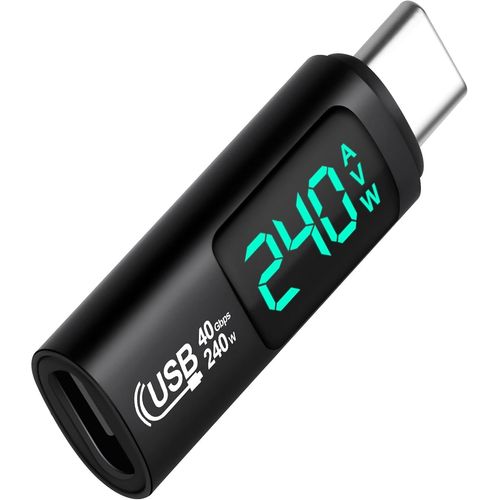 Hamiltion-Adaptateur Micro Usb Vers Usb C Avec Affichage Numrique Intelligent,240W Adaptateur C Mle  C Femelle Usb C Pour Une Charge Rapide,Compatible Avec Mac-Book/I-Phone 15/I-Pad/Galaxy/Xperia/
