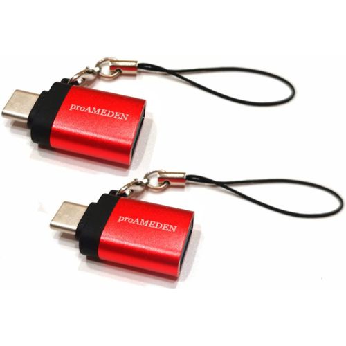 Hamiltion-Adaptateur Usb 3.0 A Vers Usb C [2 Packs] Adaptateur Usb A Vers Usb C Pour Macbook, Iphone, Samsung, Huawei Et Tous Les Appareils De Type C, 5 Gbps, Rouge