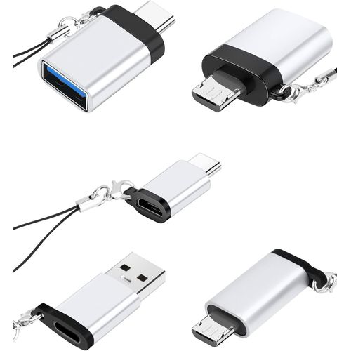 Hamiltion-Adaptateur Usb Vers Usb C (5 Pack), Adaptateur Usb C Femelle Vers Usb Mle, Adaptateur Usb C Vers Micro Usb, Adaptateur Micro Usb (Femelle) Vers Usb C (Mle) Pour Macbook, Samsung, Pc