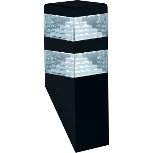Hamiltion-Applique Exterieur Led Pyramide 230v 1000 Lumens-Eclairage Extrieur Mural  Effet Diamant Blanc Neutre-Finition Noire-Garantie 5 Ans
