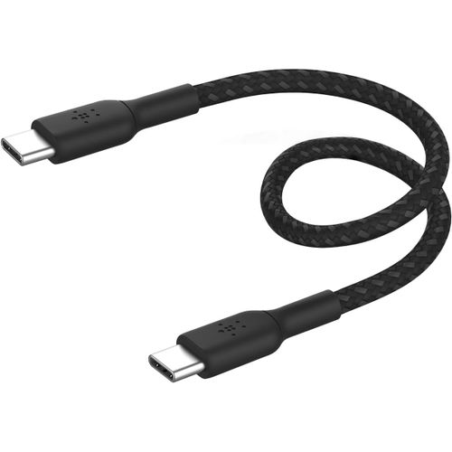 Hamiltion-Boostcharge Cble  Gaine Tresse Usb-C Vers Usb-C (15 Cm, Pour Iphone 16, 16 Pro, 16 Pro Max, 16 Plus, Galaxy S24, S23, Note10, Note9, Pixel 9, Pixel 8, Ipad Pro, Etc., Noir)