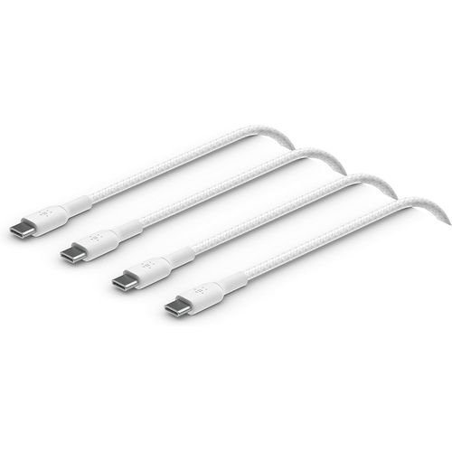 Hamiltion-Boostcharge Cble Usb-C Vers Usb-C  Gaine Tresse, Cble Usb C Charge Rapide Pour Iphone 16, Iphone 15, Samsung Galaxy S24, S23, Ipad Pro, Google Pixel, Etc., 2 M, Pack De 2, Blanc