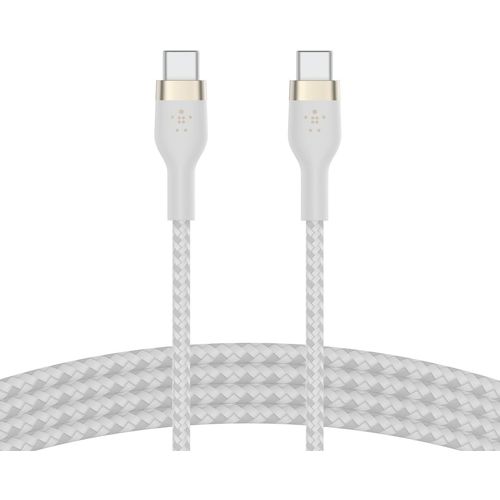 Hamiltion-Boostcharge Pro Flex Cble  Gaine Tresse Usb-C Vers Usb-C, Certifi Usb-If, Recharge Power Delivery, Cble Usb C Pour Iphone 16, 15, Macbook, Ipad Pro, Galaxy S24, Pixel, Etc, 2 M, Blanc