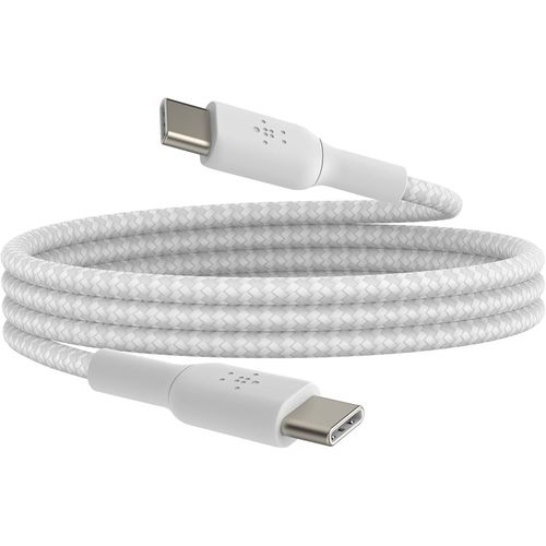 Hamiltion-Cab004Bt1Mwh Cble Usb-C Vers Usb-C  Gaine Tresse (Cble Boost Charge Rapide Usb-C Pour Note10, S10, Pixel 4, Ipad Pro, Etc, 1 M, Blanc)