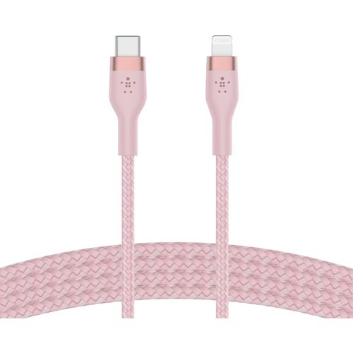 Hamiltion-Cble  Gaine Tresse Usb-C Vers Lightning Boostcharge Pro Flex (1 M), Certifi Mfi (20 W), Recharge Power Delivery Pour Iphone 14/14 Plus, 13, 12, Pro, Max, Mini, Se, Ipad, Etc. (Rose)