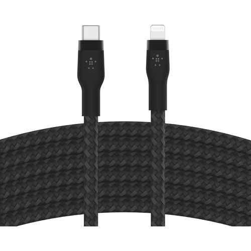 Hamiltion-Cble  Gaine Tresse Usb-C Vers Lightning Boostcharge Pro Flex (3 M), Certifi Mfi (20 W), Recharge Power Delivery Pour Iphone 14/14 Plus, 13, 12, Pro, Max, Mini, Se, Ipad, Etc. (Noir)