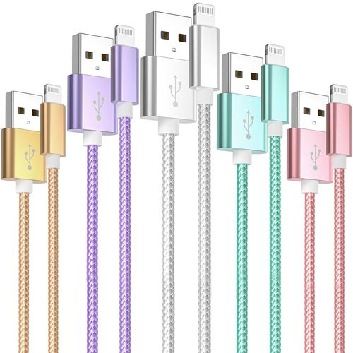 Hamiltion-Cble Iphone Chargeur, [1m+2m+3m] 5pack Certifi Mfi Cble Lightning Coloured Nylon Braid Avec Connecteur Ultra Rsistant Compatible Avec Iphone 14/13/12/11/11 Pro/X/Xs/Xr/8/8 Plus/7/7 Plus