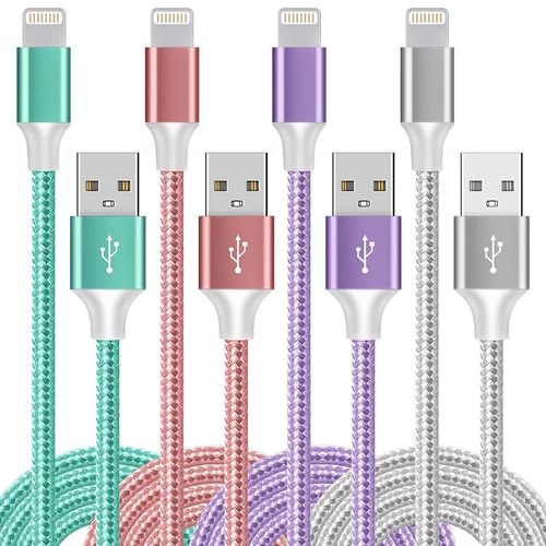 Hamiltion-Cble Iphone Chargeur Iphone (1m/2m/2m/3m) Lot De 4, Certifi Mfi Cable Lightning Usb Cordon Nylon Tress Fil Charge Rapide Compatible Avec Pour Iphone 14 13 12 Pro Max 11 Xr Xs X 8 7 6s 6