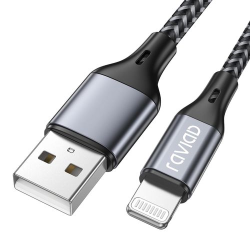 Hamiltion-Cble Iphone Chargeur Iphone, [Certifi Mfi] Fil Lightning Nylon Tress Ultra Rsistant Pour Iphone 13/12/11/Pro/X/Xs/Xr/8/8 Plus/7/7 Plus/6s/6s Plus/6/6 Plus/Se/5s/5-1.2m/4ft Gris