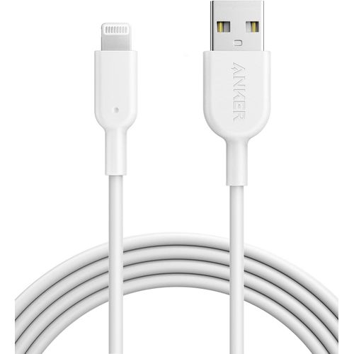 Hamiltion-Cable Iphone, Powerline Ii Cble Lightning Vers Usb Rsistant Certifi Mfi Pour Iphone Xs/Xs Max/Xr/X/8/8 Plus/Se/7/7 Plus/6S/6/6 Plus/5S/5/Ipad Pro(Blanc, 1,8M)