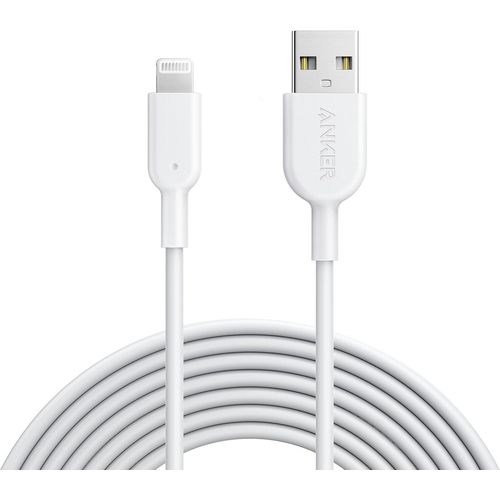 Hamiltion-Cable Iphone, Powerline Ii Cble Lightning Vers Usb Rsistant Certifi Mfi Pour Iphone Xs/Xs Max/Xr/X/8/8 Plus/Se/7/7 Plus/6S/6/6 Plus/5S/5/Ipad Pro(Blanc, 3M)