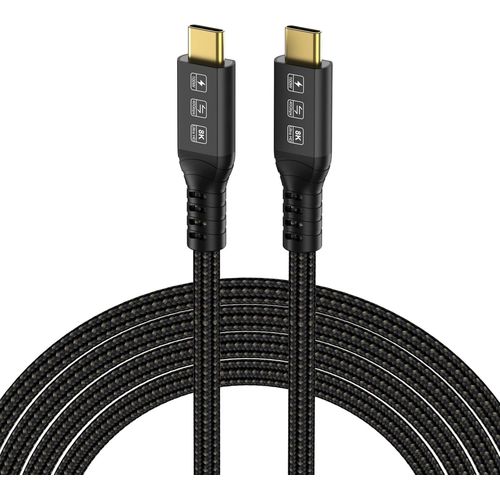 Hamiltion-Cable Thunderbolt 4 0.5M De 40Gbps, Cable Usb C Supporte Les Vidos 8K@60Hz/4K@120Hz Compatible Avec Thunderbolt 3/Usb4 Pour Laptop, Macbook, Mac Studio Display, Switch, Appareils Port Usb4