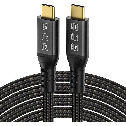 Hamiltion-Cable Thunderbolt 4 2M De 40Gbps, Cble Usb C Supporte Les Vidos 8K@60Hz/4K@120Hz Compatible Avec Thunderbolt 3/Usb4 Pour Laptop, Macbook, Mac Studio Display, Switch, Appareils Port Usb4