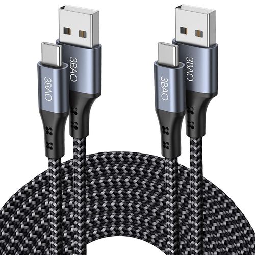 Hamiltion-Cble Usb C [1m+2m/Lot De 2] Cble Usb Type C Qc 3.0 Charge Rapide 3a Nylon Tress Pour Samsung S22 S21 S20 S10 S9 S8, Note10 9 8 A70 A50 A40,Huawei P40/P30/P20 Lite,Sony Xperia,Lg,Et