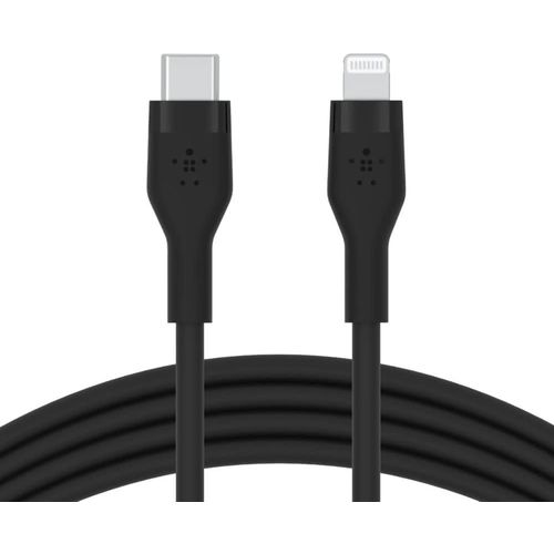 Hamiltion-Cble Usb-C Vers Lightning Boostcharge Flex En Silicone (2 M), Certifi Mfi (20 W), Recharge Power Delivery Pour Iphone 13, 12, 11, Pro, Max, Mini, Se, Ipad, Etc. (Noir)