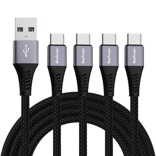 Hamiltion-Cble Usb Type C [Lot De 4, 1m+2m+2m+3m],Cable Usb C Chargeur Charge Rapide Pour Samsung Galaxy S22 S23 S21 S20 Plus Ultra S10 S9 S8,A33 A13 A53 A51 A52,Huawei P40 P30 P20,Sony Xperia Xz,Xi