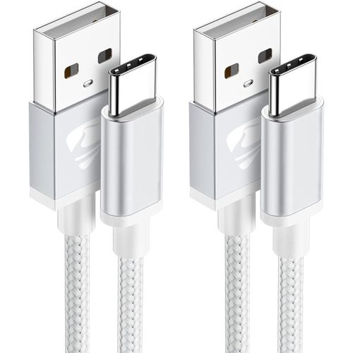 Hamiltion-Cable Usb Vers Usb C, [2m+1m/Lot De 2] Cordon Usb C Charge Rapide 3a Fil Chargeur Type C Tress Cable Usb C Pour Samsung Galaxy S21 S22 S23 S20 S8 S9 S10 A14 A32 A33 A34 A40 A42 A50 A70 A72