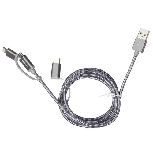 Hamiltion-Cordon Usb Type-A Vers Micro Usb Ou Usb C Et Lightning