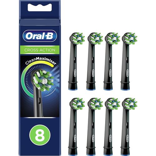 Hamiltion-Crossaction Clean Maximiser, Brossettes De Rechange, Embout, Pack De 8, Noir, Clean Maximiser Pour Brosse  Dents lectrique Jusqu 100 % Dlimination De La Plaque Dentaire