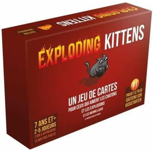 Hamiltion-Exploding Kittens Jeu De Base-Jeu D'ambiance Pour Enfants Ds 7 Ans-Jeu De Socit Stratgique Et Humoristique-Ne Faites Pas Exploser Les Chtons -2  5 Joueurs-15 Min-En Franais