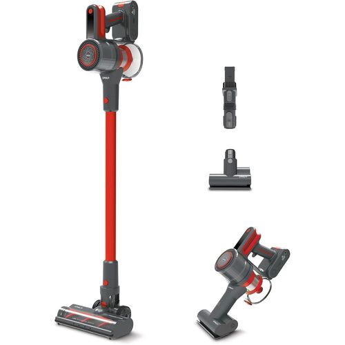 Hamiltion-Forzaspira D-Power Sr550, Balai Aspirateur Sans Fil, 2 En 1, Technologie Multi-Cyclonique, Autonomie Jusqu' 40 Minutes, 3 Programmes, Mini Brosse Turbo, Rouge Et Gris