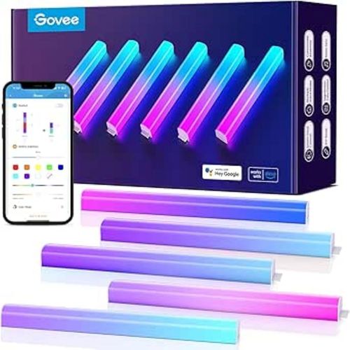 Hamiltion-Glide Led Appliques Murales, Appliques Murales Rgbic, Fonctionne Avec Alexa Et Google Assistant, Barres Lumineuses Smart Glide Lively Pour Salle De Jeu, Appliques Glide Multicolores, 6 Pcs