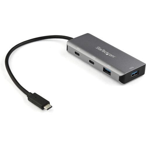 Hamiltion-Hub Usb-C 4 Ports-2X Usb-A Et 2X Usb-C-Hub Superspeed 10Gbps Usb Type-C 3.1-Alimentation Bus Usb-Adaptateur Usb-C Vers Usb-Aluminium-Cble 25 Cm (Hb31C2A2Cb)