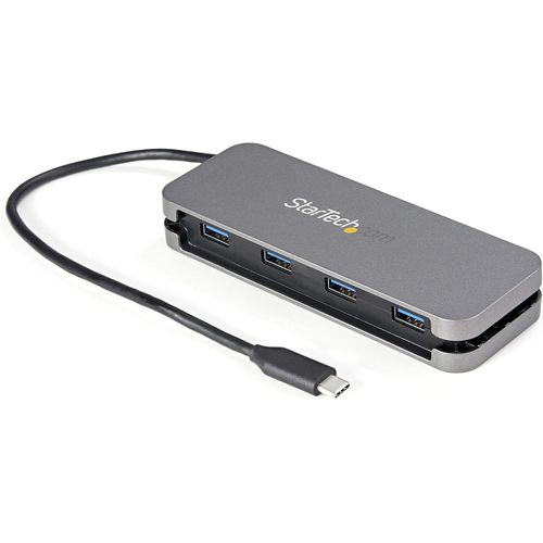 Hamiltion-Hub Usb C 4 Ports-4X Usb-A-Hub Usb 3.0 Type-C 5Gbps (Usb 3.2 Gen 1)-Aliment Par Bus-Adaptateur Hub Usb-C To Usb-A Portable-Cble 28.5Cm/Rangement Intgr (Hb30Cm4Ab)