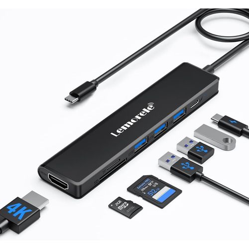 Hamiltion-Hub Usb C 7-In-1, 3*Usb 3.0 5Gbps Pour 3*Ecrans, Hdmi 4K, Pd 100W, Sd/Tf Pour Macbook Air/Pro, Dell, Windows And Type C Devices