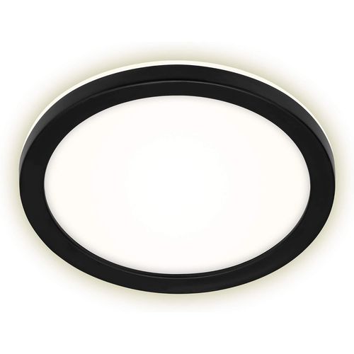 Hamiltion-Leuchten-Lampe D'extrieur  Led, Applique Murale D'extrieur Avec Effet De Rtro-clairage, 8 Watt, 1.200 Lumen, 4.000 Kelvin, Blanc/Noir, Ronde,  21cm