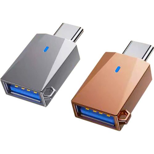 Hamiltion-Lot De 2 Adaptateurs Usb C Vers Usb A 3.0-Type C Vers Usb 3.0-Compatible Avec Macbook Pro 2018/2017/2016, Samsung Galaxy Google Pixel Smartphone Tablette (Argent + Or Rose)