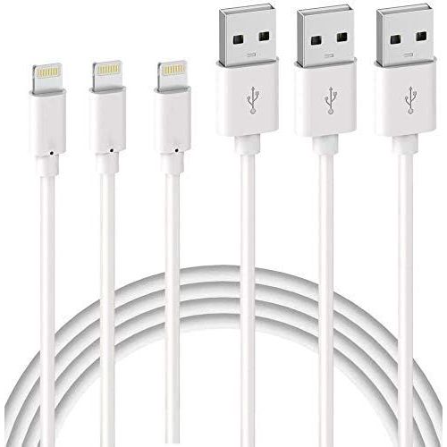 Hamiltion-Lot De 3 Cble De Chargeur Iphone 1m, Mfi Certifi, Fil Lightning Charge Rapide Pour Iphone 11 Pro Xs Max Xr X 8 7 6s Plus / 8 7 6s 6 5 Se 5c / Ipad Pro/Airpods Pro, Cordon Blanc